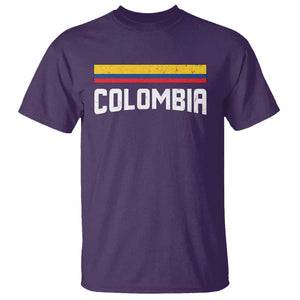 Colombia T Shirt COL Throwback Retro Vintage Colombian Flag TS02 Purple Print Your Wear