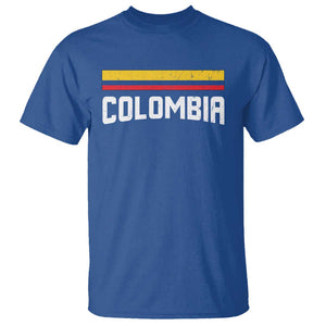 Colombia T Shirt COL Throwback Retro Vintage Colombian Flag TS02 Royal Blue Print Your Wear