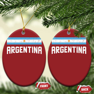 Argentina Christmas Ornament ARG Throwback Retro Vintage Argentine Flag TS02 Oval Red Print Your Wear