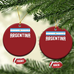 Argentina Christmas Ornament ARG Throwback Retro Vintage Argentine Flag TS02 Circle Red Print Your Wear