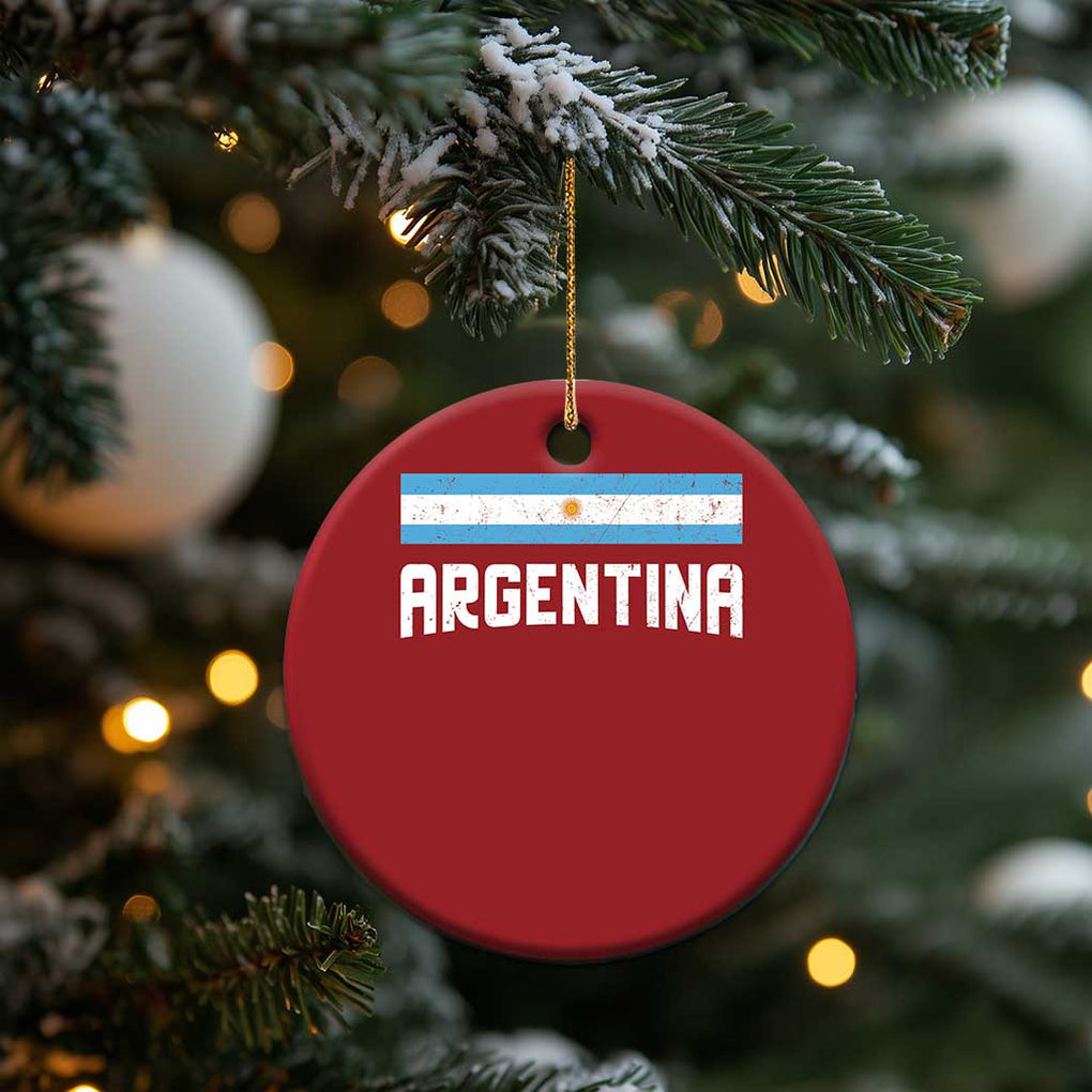 Argentina Christmas Ornament ARG Throwback Retro Vintage Argentine Flag TS02 Print Your Wear