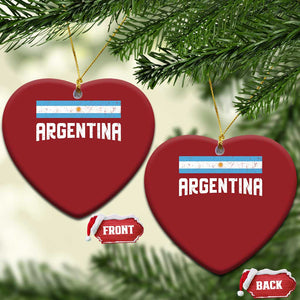 Argentina Christmas Ornament ARG Throwback Retro Vintage Argentine Flag TS02 Heart Red Print Your Wear