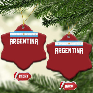 Argentina Christmas Ornament ARG Throwback Retro Vintage Argentine Flag TS02 Snow Flake Red Print Your Wear