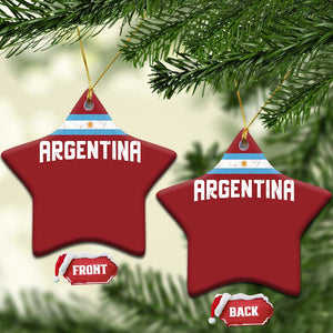 Argentina Christmas Ornament ARG Throwback Retro Vintage Argentine Flag TS02 Star Red Print Your Wear