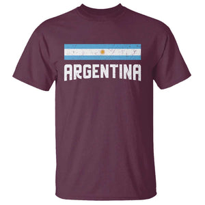 Argentina T Shirt ARG Throwback Retro Vintage Argentine Flag TS02 Maroon Print Your Wear