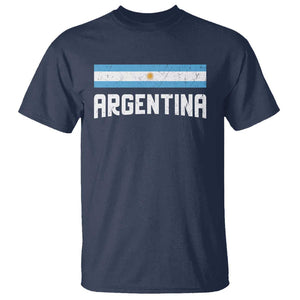 Argentina T Shirt ARG Throwback Retro Vintage Argentine Flag TS02 Navy Print Your Wear