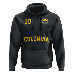 Colombia Football Hoodie Number Ten Colombian Flag Jersey Franela Ftbol Soccer TS02 Black Print Your Wear