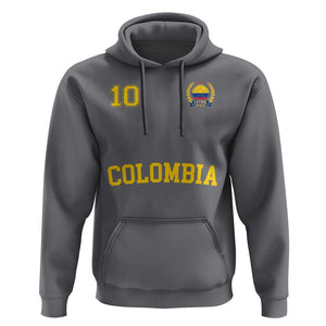 Colombia Football Hoodie Number Ten Colombian Flag Jersey Franela Ftbol Soccer TS02 Charcoal Print Your Wear