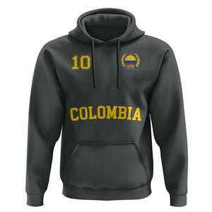 Colombia Football Hoodie Number Ten Colombian Flag Jersey Franela Ftbol Soccer TS02 Dark Heather Print Your Wear