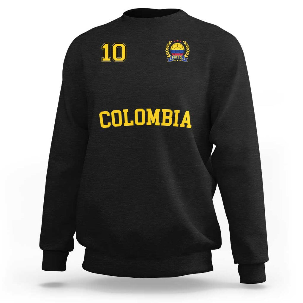 Colombia Football Sweatshirt Number Ten Colombian Flag Jersey Franela Ftbol Soccer TS02 Black Print Your Wear