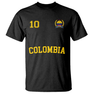 Colombia Football T Shirt Number Ten Colombian Flag Jersey Franela Ftbol Soccer TS02 Black Print Your Wear