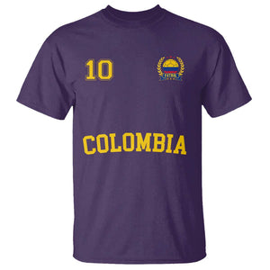 Colombia Football T Shirt Number Ten Colombian Flag Jersey Franela Ftbol Soccer TS02 Purple Print Your Wear