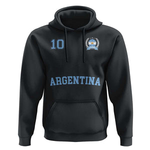 Argentina Football Hoodie Number Ten Argentine Flag Jersey Remera Ftbol Soccer TS02 Black Print Your Wear