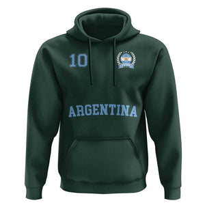 Argentina Football Hoodie Number Ten Argentine Flag Jersey Remera Ftbol Soccer TS02 Dark Forest Green Print Your Wear