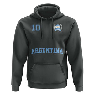 Argentina Football Hoodie Number Ten Argentine Flag Jersey Remera Ftbol Soccer TS02 Dark Heather Print Your Wear