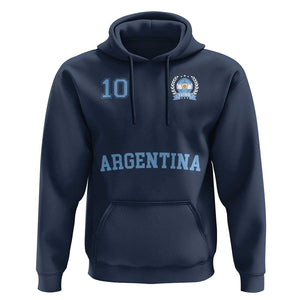 Argentina Football Hoodie Number Ten Argentine Flag Jersey Remera Ftbol Soccer TS02 Navy Print Your Wear