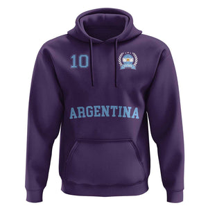 Argentina Football Hoodie Number Ten Argentine Flag Jersey Remera Ftbol Soccer TS02 Purple Print Your Wear