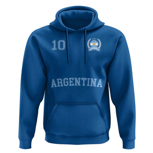 Argentina Football Hoodie Number Ten Argentine Flag Jersey Remera Ftbol Soccer TS02 Royal Blue Print Your Wear