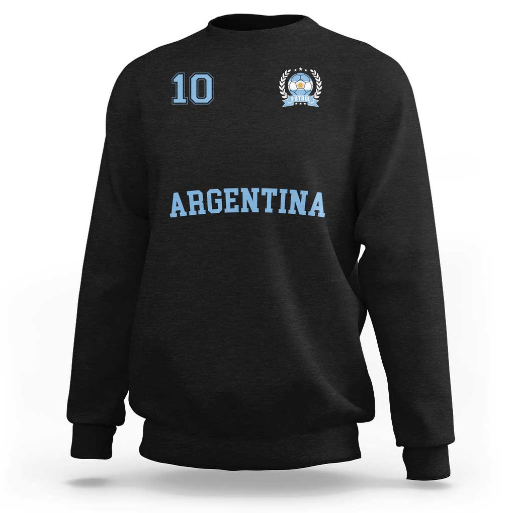 Argentina Football Sweatshirt Number Ten Argentine Flag Jersey Remera Ftbol Soccer TS02 Black Print Your Wear