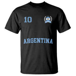 Argentina Football T Shirt Number Ten Argentine Flag Jersey Remera Ftbol Soccer TS02 Black Print Your Wear