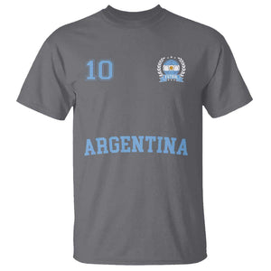 Argentina Football T Shirt Number Ten Argentine Flag Jersey Remera Ftbol Soccer TS02 Charcoal Print Your Wear