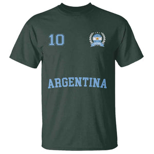 Argentina Football T Shirt Number Ten Argentine Flag Jersey Remera Ftbol Soccer TS02 Dark Forest Green Print Your Wear