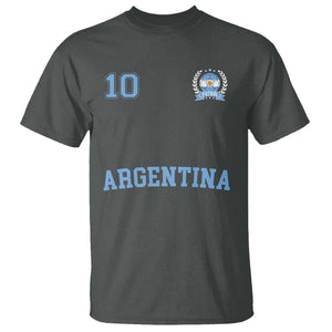 Argentina Football T Shirt Number Ten Argentine Flag Jersey Remera Ftbol Soccer TS02 Dark Heather Print Your Wear