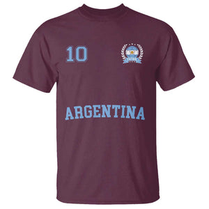 Argentina Football T Shirt Number Ten Argentine Flag Jersey Remera Ftbol Soccer TS02 Maroon Print Your Wear