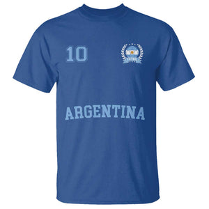 Argentina Football T Shirt Number Ten Argentine Flag Jersey Remera Ftbol Soccer TS02 Royal Blue Print Your Wear