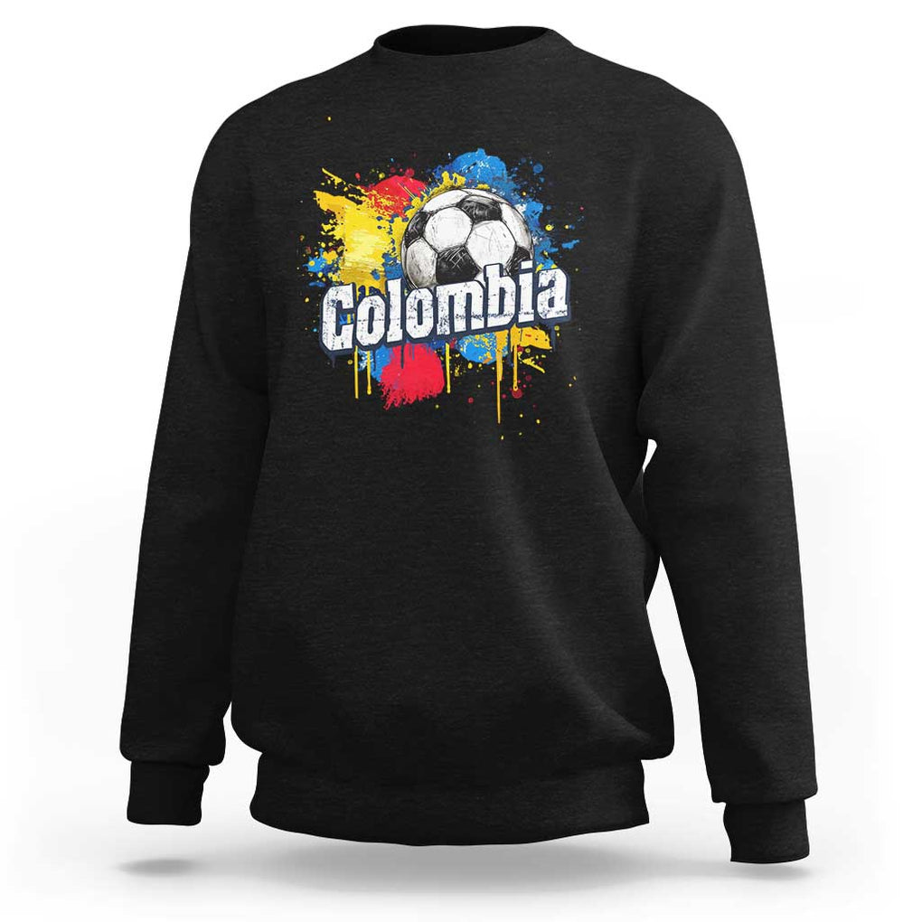 Colombia Football Sweatshirt Colombian Flag Ftbol Lover TS02 Black Print Your Wear