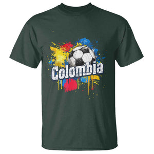 Colombia Football T Shirt Colombian Flag Ftbol Lover TS02 Dark Forest Green Print Your Wear