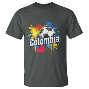 Colombia Football T Shirt Colombian Flag Ftbol Lover TS02 Dark Heather Print Your Wear