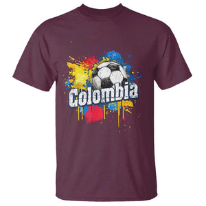 Colombia Football T Shirt Colombian Flag Ftbol Lover TS02 Maroon Print Your Wear