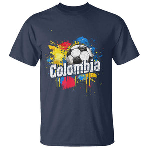 Colombia Football T Shirt Colombian Flag Ftbol Lover TS02 Navy Print Your Wear