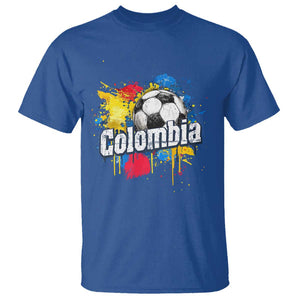 Colombia Football T Shirt Colombian Flag Ftbol Lover TS02 Royal Blue Print Your Wear