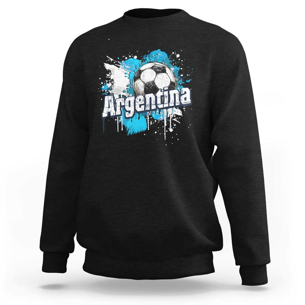 Argentina Football Sweatshirt Argentine Flag Ftbol Lover TS02 Black Print Your Wear