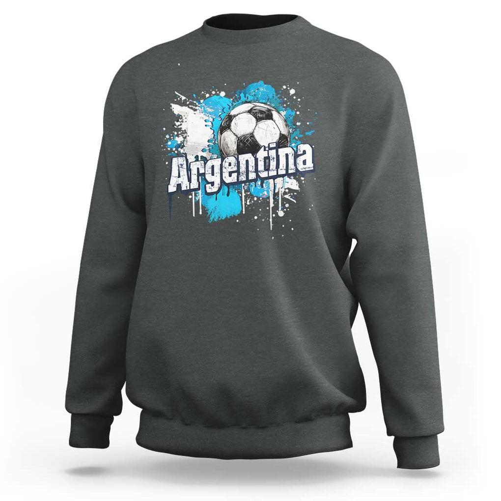 Argentina Football Sweatshirt Argentine Flag Ftbol Lover TS02 Dark Heather Print Your Wear