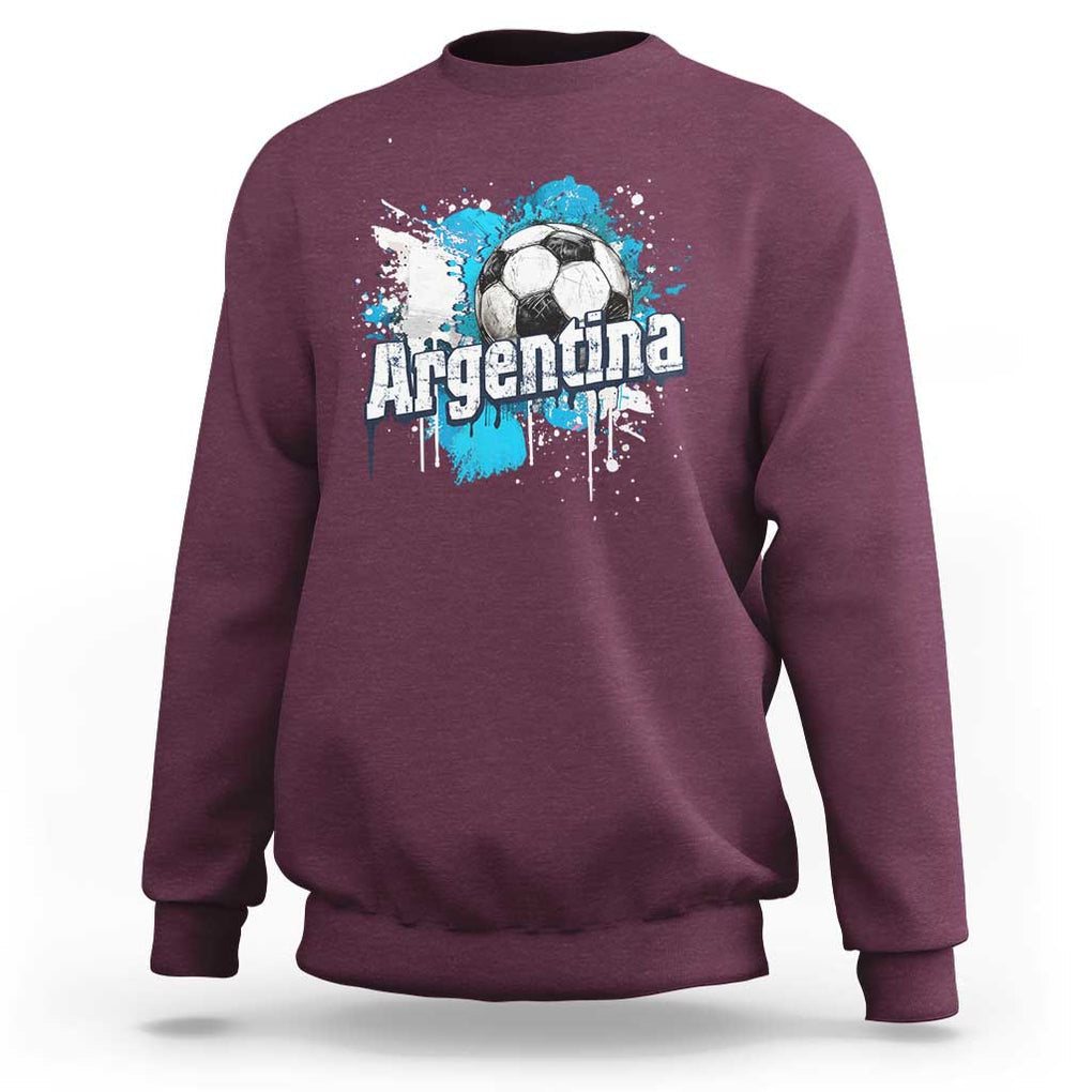 Argentina Football Sweatshirt Argentine Flag Ftbol Lover TS02 Maroon Print Your Wear