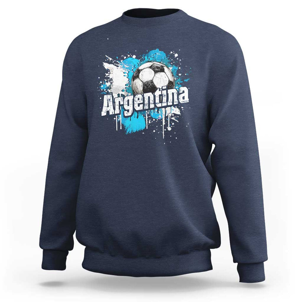 Argentina Football Sweatshirt Argentine Flag Ftbol Lover TS02 Navy Print Your Wear