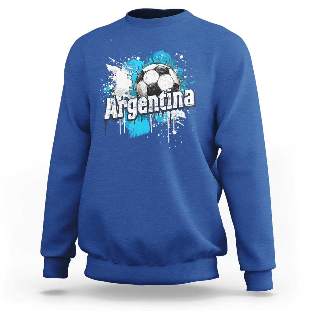 Argentina Football Sweatshirt Argentine Flag Ftbol Lover TS02 Royal Blue Print Your Wear