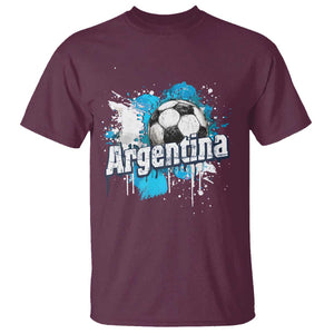 Argentina Football T Shirt Argentine Flag Ftbol Lover TS02 Maroon Print Your Wear