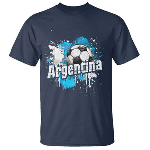 Argentina Football T Shirt Argentine Flag Ftbol Lover TS02 Navy Print Your Wear