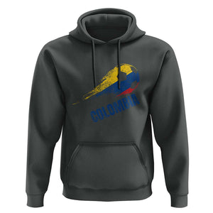 Colombia Football Hoodie Colombian Flag Futbol Soccer Lover TS02 Dark Heather Print Your Wear