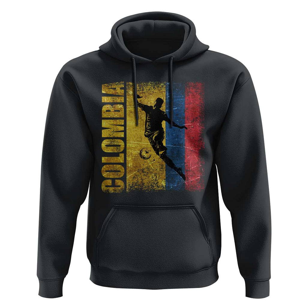 Colombia Football Hoodie Futbol Player Kick Soccer Lover Colombian Flag TS02 Black Print Your Wear