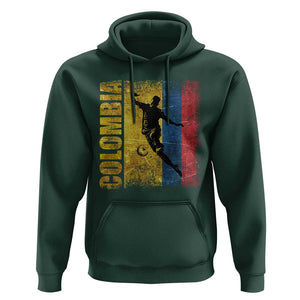 Colombia Football Hoodie Futbol Player Kick Soccer Lover Colombian Flag TS02 Dark Forest Green Print Your Wear