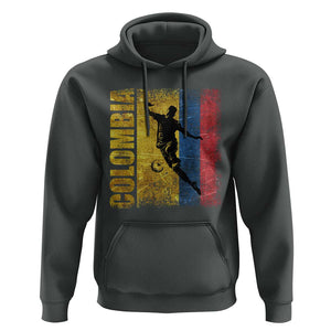 Colombia Football Hoodie Futbol Player Kick Soccer Lover Colombian Flag TS02 Dark Heather Print Your Wear