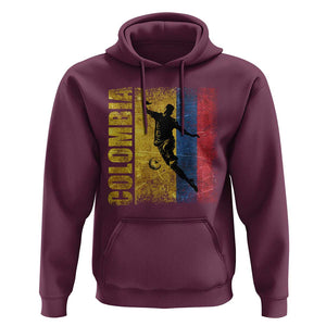 Colombia Football Hoodie Futbol Player Kick Soccer Lover Colombian Flag TS02 Maroon Print Your Wear