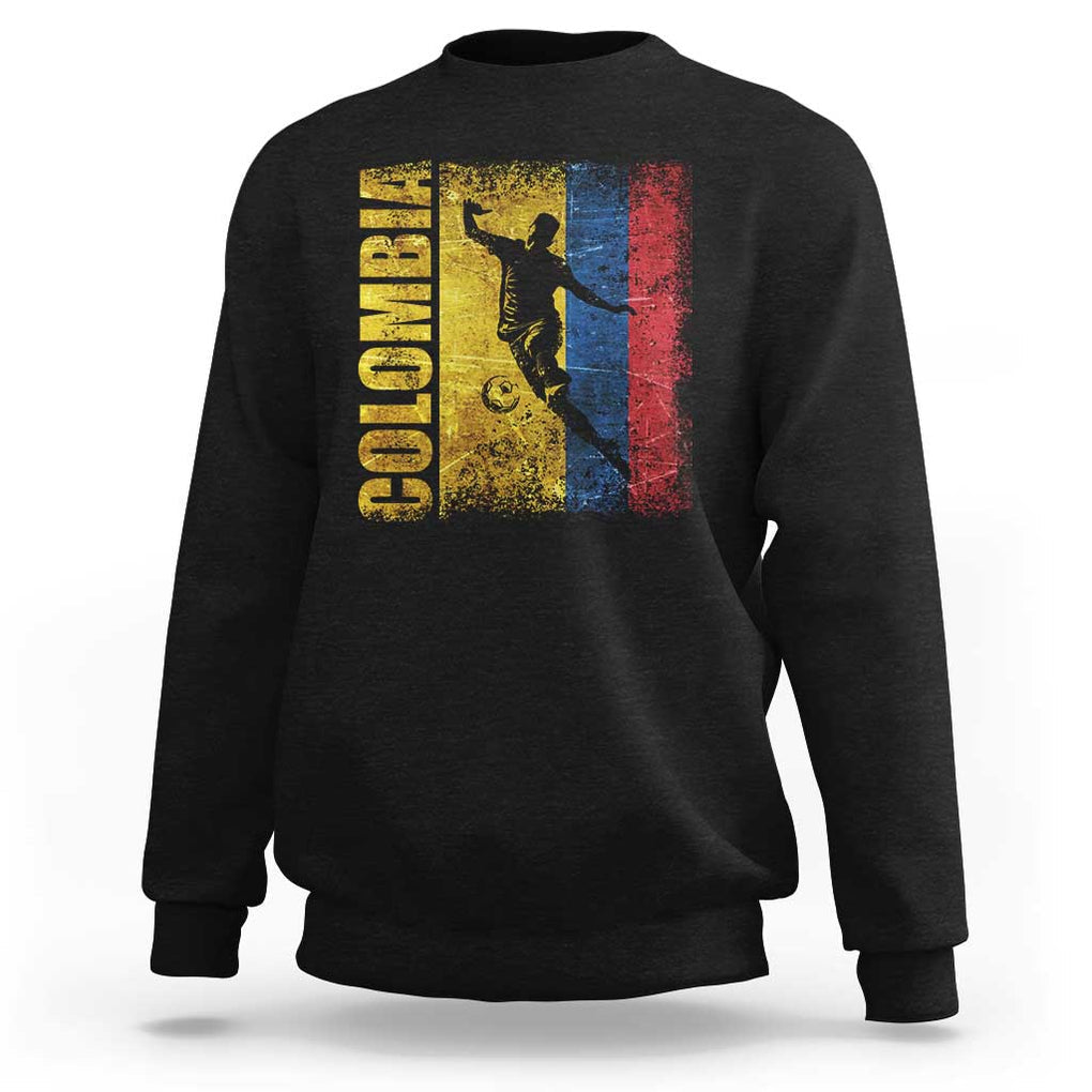 Colombia Football Sweatshirt Futbol Player Kick Soccer Lover Colombian Flag TS02 Black Print Your Wear