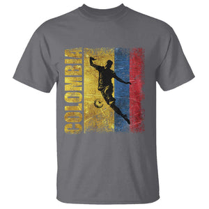 Colombia Football T Shirt Futbol Player Kick Soccer Lover Colombian Flag TS02 Charcoal Print Your Wear