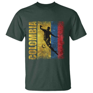 Colombia Football T Shirt Futbol Player Kick Soccer Lover Colombian Flag TS02 Dark Forest Green Print Your Wear